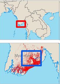 Mapa de áreas afectadas a día 6 de maio / Fonte: Ithaca - Cedido por Reliefweb