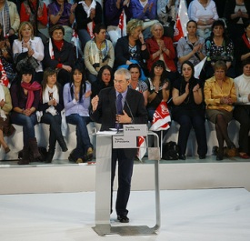 Emilio Pérez Touriño durante un momento do acto