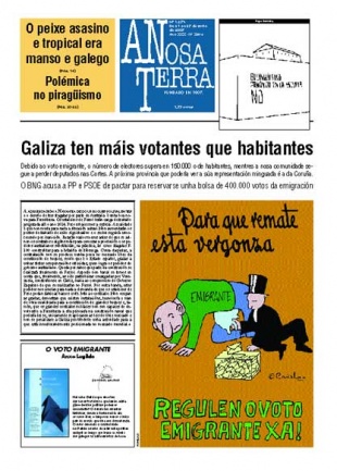 A portada da última semana reproduce unha estampa de Castelao